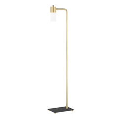 Mitzi Lola Floor Lamp With Aged Brass Finish And Clear Glass Shade, Elegant Modern Design