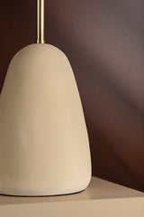 Mitzi-Maia Table Lamp with Ceramic Base Inspired by Brazilian Mountains and Korean Roof Design