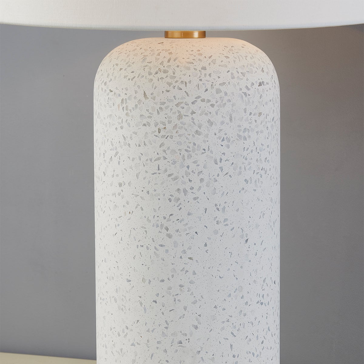 Mitzi Margaret Table Lamp in Blue-Grey Terrazzo with Aged Brass Details for Elegant Accent Lighting