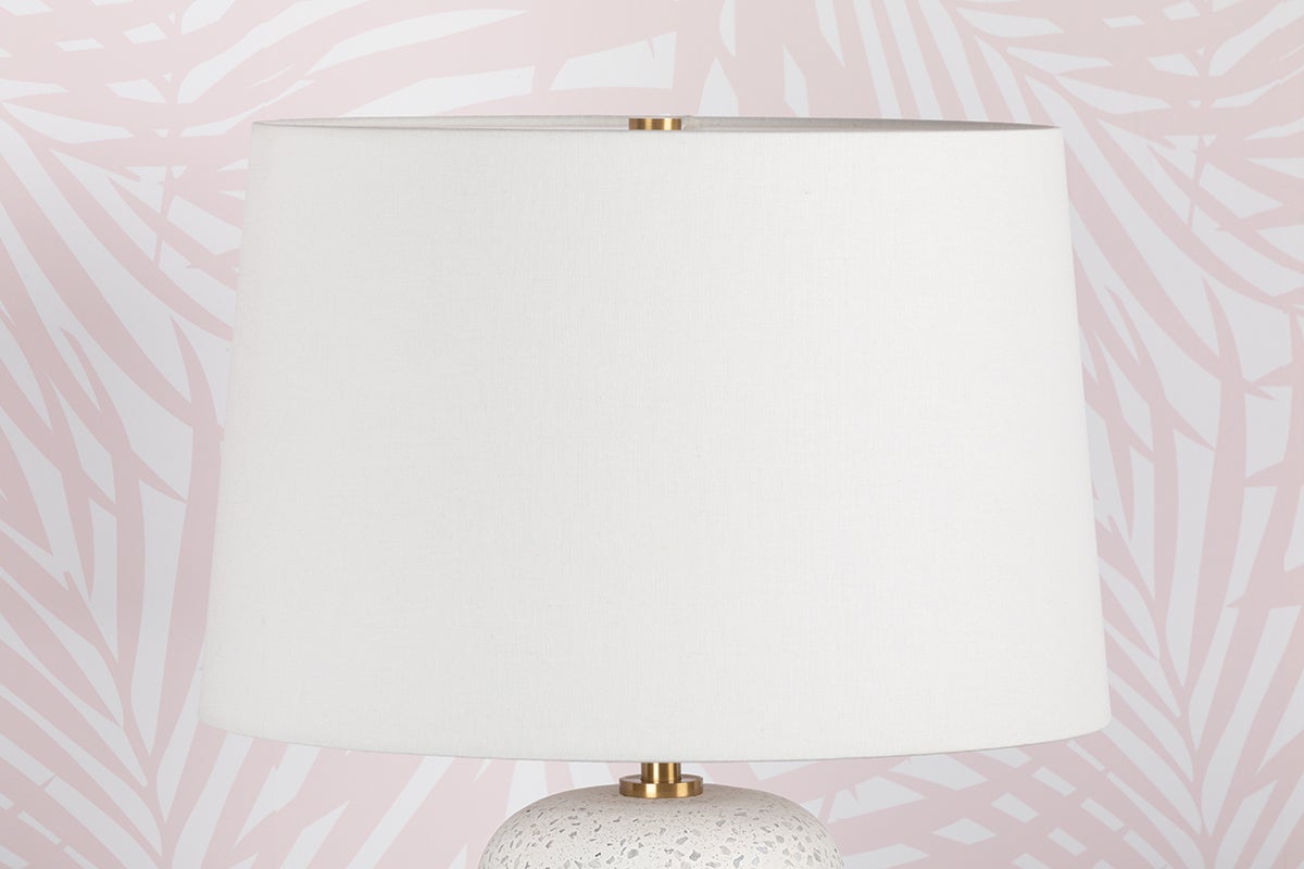 Mitzi Margaret Table Lamp in Blue-Grey Terrazzo with Aged Brass Details for Elegant Accent Lighting