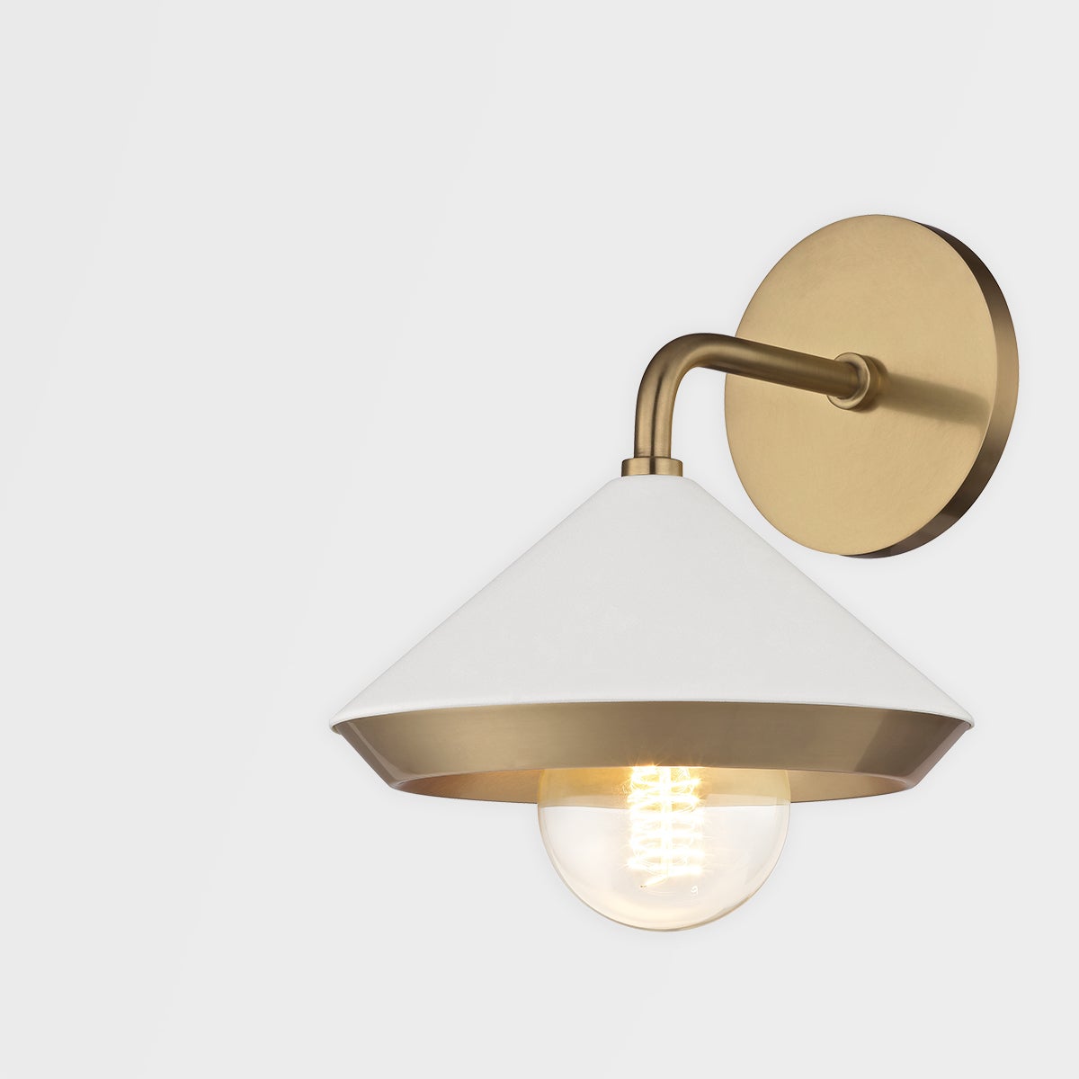 Mitzi Marnie Sconce - Contemporary Aged Brass Wall Light, Blend of Modern and Classic Design