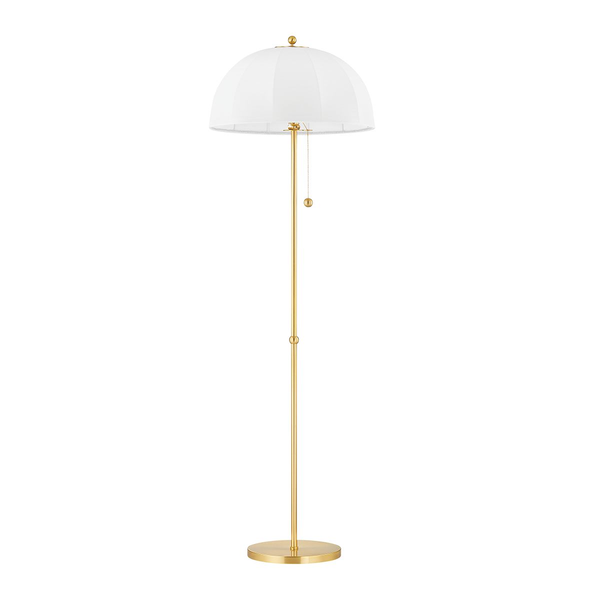 Mitzi-Meshelle Mid-Century Modern Floor Lamp With Aged Brass Accents And Whimsical Umbrella Shade