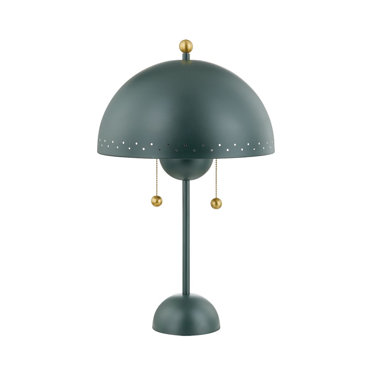 Mitzi-Midcentury Inspired Jojo Table Lamp with Decorative Perforated Dome Shade in Moody Green Finish