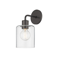 Mitzi Neko Sconce - Industrial Contemporary Design with Glass Jar Shade in Aged Brass, Old Bronze, or Polished Nickel