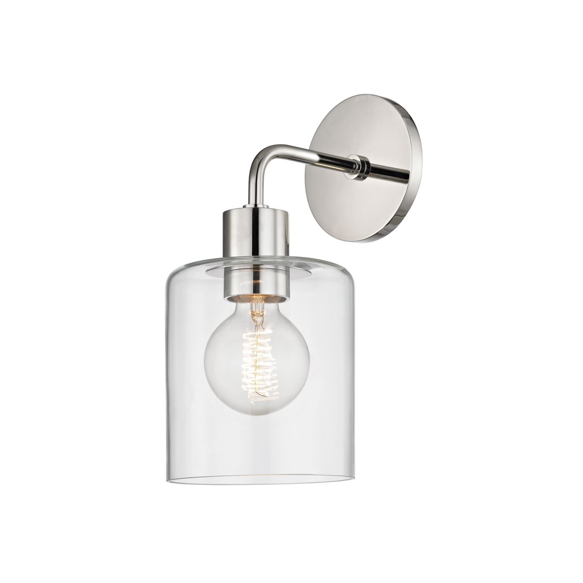 Mitzi Neko Sconce - Industrial Contemporary Design with Glass Jar Shade in Aged Brass, Old Bronze, or Polished Nickel