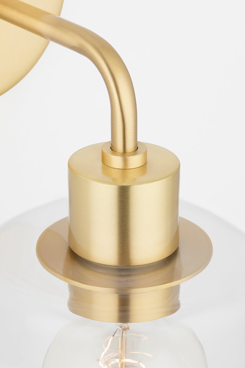 Mitzi Neko Sconce - Industrial Contemporary Design with Glass Jar Shade in Aged Brass, Old Bronze, or Polished Nickel