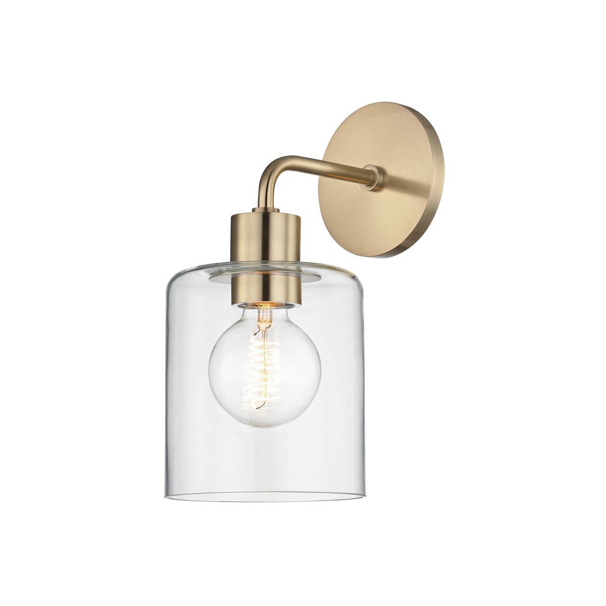 Mitzi Neko Sconce - Industrial Contemporary Design with Glass Jar Shade in Aged Brass, Old Bronze, or Polished Nickel