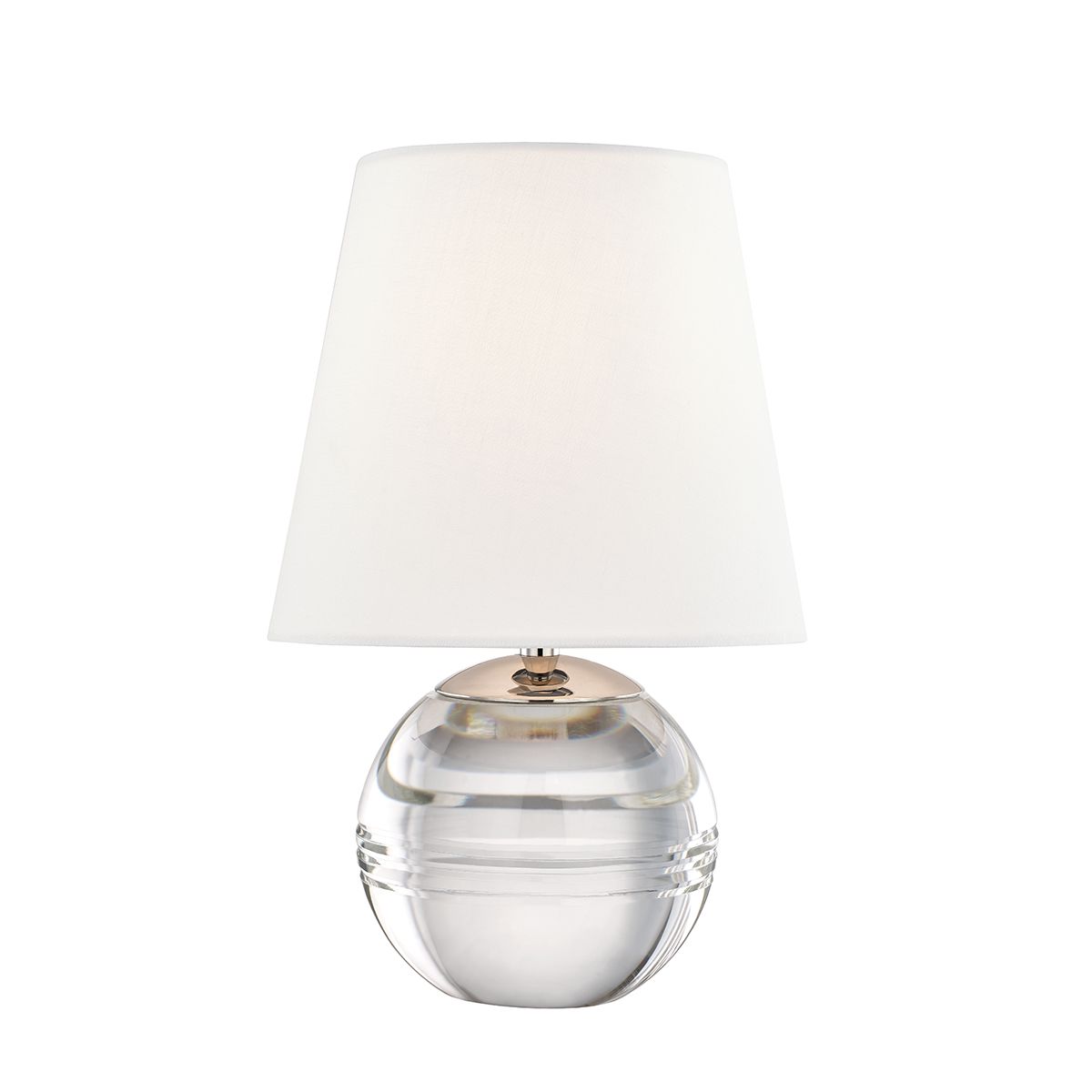 Mitzi-Nicole Table Lamp with Crystal Base and Ripple Cut Design, Linen Shade, Portable Accent Lighting