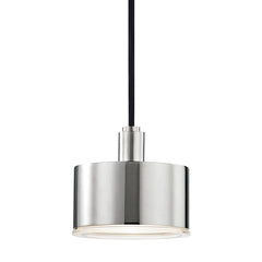 Mitzi-Nora Pendant Light - Modern Metal Half-Cylinder Shade with Clear Etched Glass Diffuser