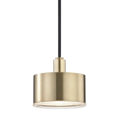 Mitzi-Nora Pendant Light - Modern Metal Half-Cylinder Shade with Clear Etched Glass Diffuser