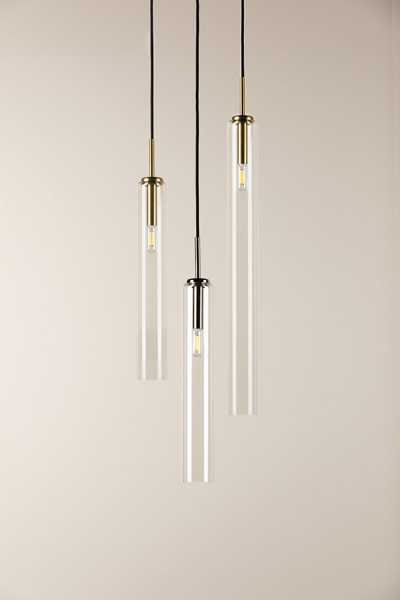 Mitzi-Nyah Mini Pendant Light With Oversized Glass Shade In Aged Brass Or Polished Nickel Finish