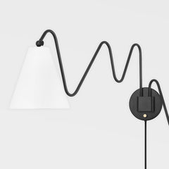 Mitzi Onda 2-Light Plug-In Sconce with Pivoting Shades and Unique Squiggly Arm Design