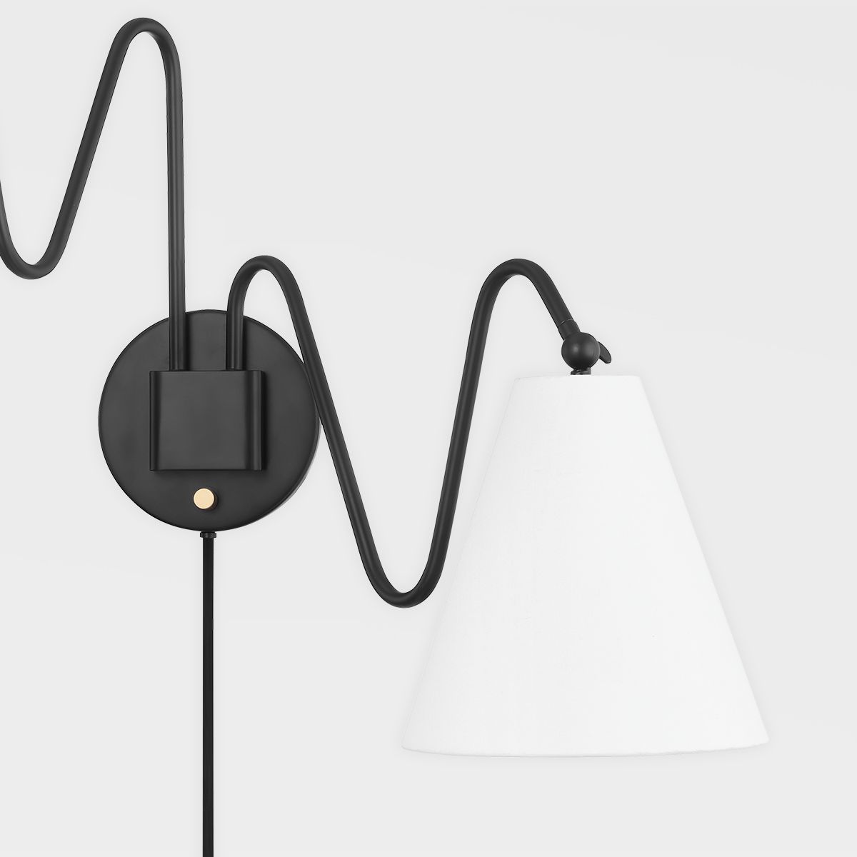 Mitzi Onda 2-Light Plug-In Sconce with Pivoting Shades and Unique Squiggly Arm Design