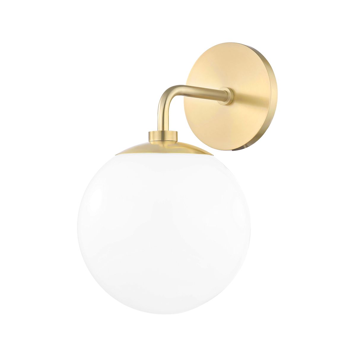 Mitzi-Stella Sconce – Modern Flying Saucer Design with Opal Glass Shade in Aged Brass, Old Bronze, or Polished Nickel