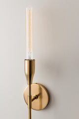 Mitzi-Tara Tubular Wall Sconce - Contemporary Torchiere Design in Aged Brass, Old Bronze, or Polished Nickel