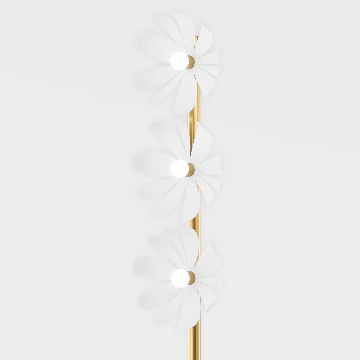 Mitzi Twiggy Floor Lamp with Floral Petals and Aged Brass Accents – Retro Inspired Design