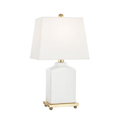 Mitzi-Vintage-Inspired Brynn Table Lamp with Aged Brass Base and Off-White Fabric Shade