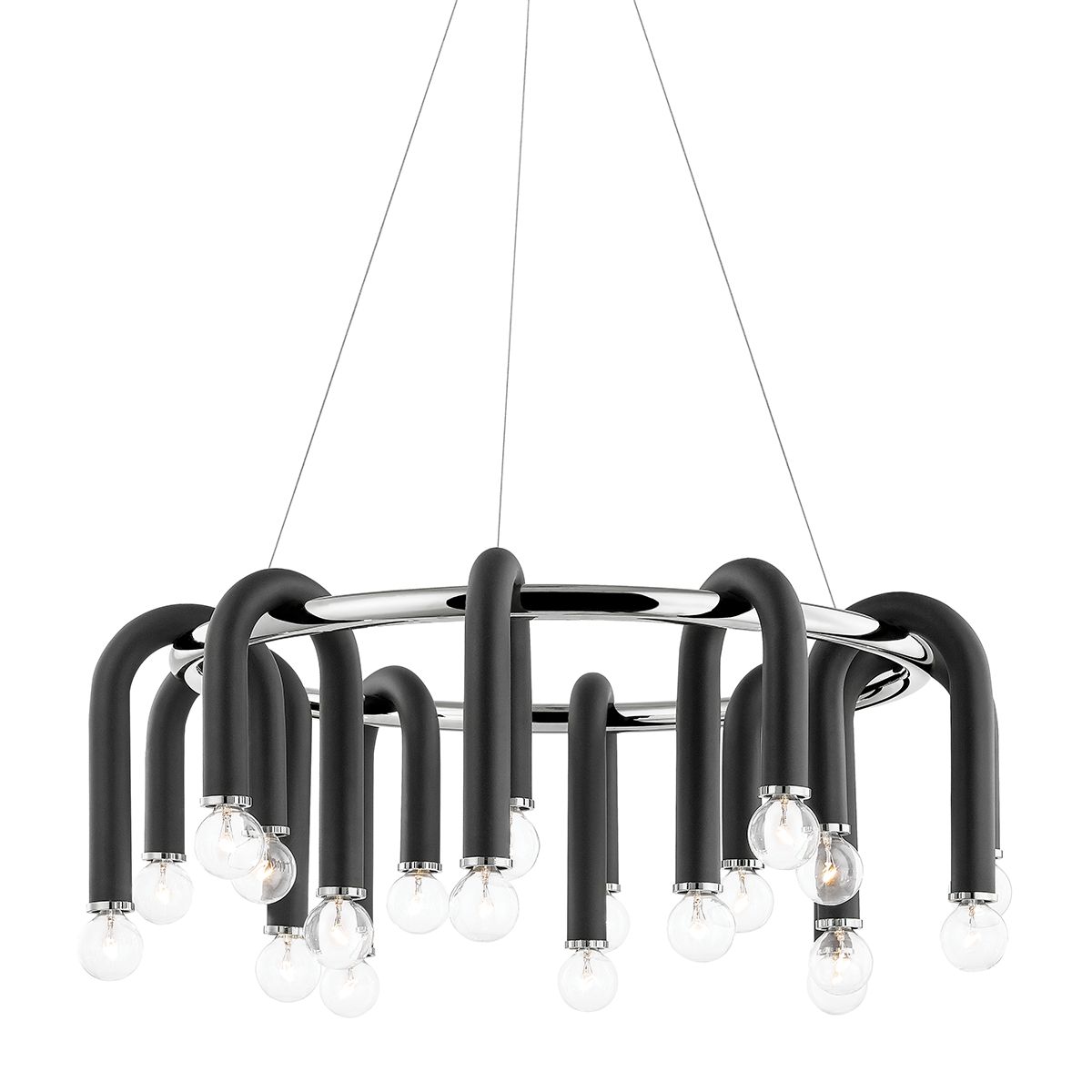 Mitzi Whimsical Whit Chandelier With Black Metal And Aged Brass Or Polished Nickel Accents