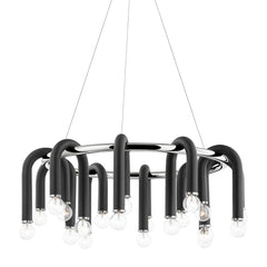 Mitzi Whimsical Whit Chandelier With Black Metal And Aged Brass Or Polished Nickel Accents