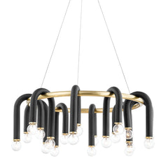 Mitzi Whimsical Whit Chandelier With Black Metal And Aged Brass Or Polished Nickel Accents