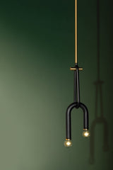 Mitzi-Whimsical Whit Pendant Light in Black Metal with Aged Brass or Polished Nickel Accents