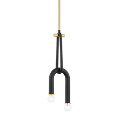 Mitzi-Whimsical Whit Pendant Light in Black Metal with Aged Brass or Polished Nickel Accents