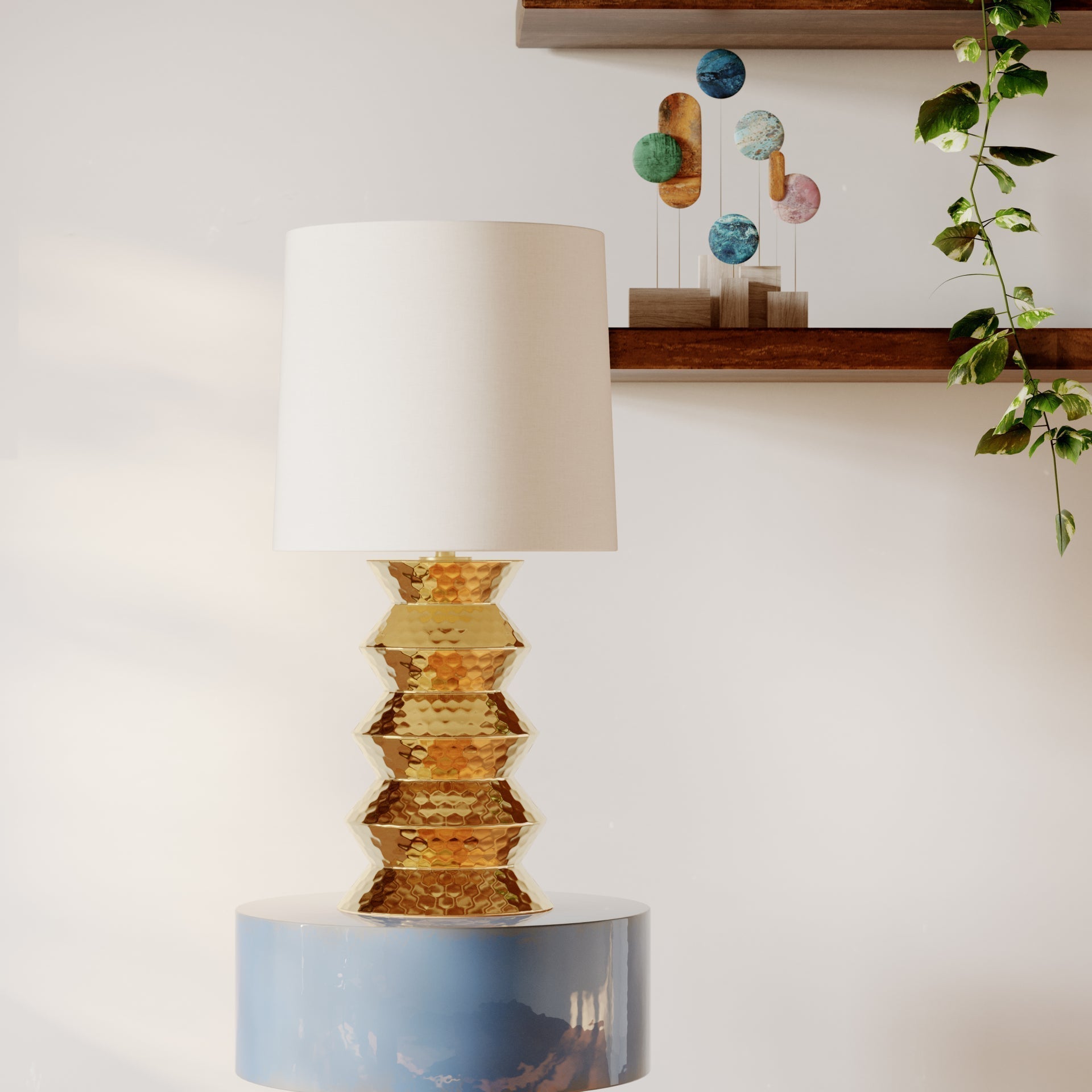 Mitzi-Zoe Large Table Lamp - Elegant Ceramic Blend of Traditional and Modern Design with Gold Finish