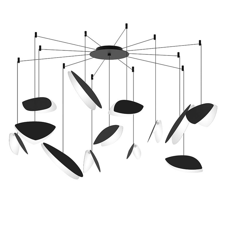 SONNEMAN 13-Light Papillons LED Chandelier - Modern Whimsical Design Inspired by Mondrian and Miró