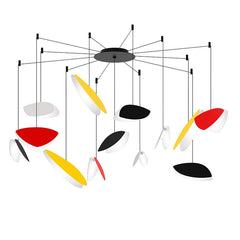 SONNEMAN 13-Light Papillons LED Chandelier - Modern Whimsical Design Inspired by Mondrian and Miró