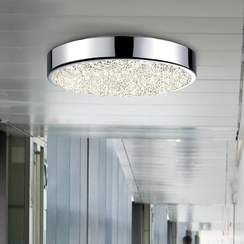 SONNEMAN 8" Dazzle LED Round Surface Mount Light with Crushed Glass Nuggets for Stunning Illumination