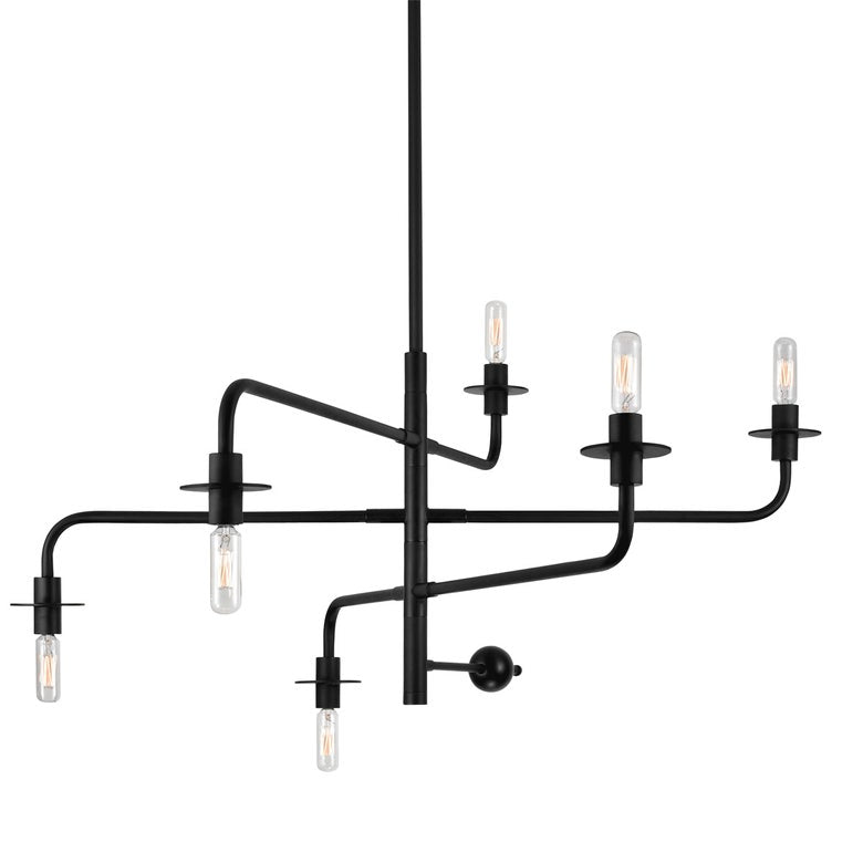 SONNEMAN Atelier 6-Light Industrial Chandelier With Expansive Sculptural Design For Open Spaces