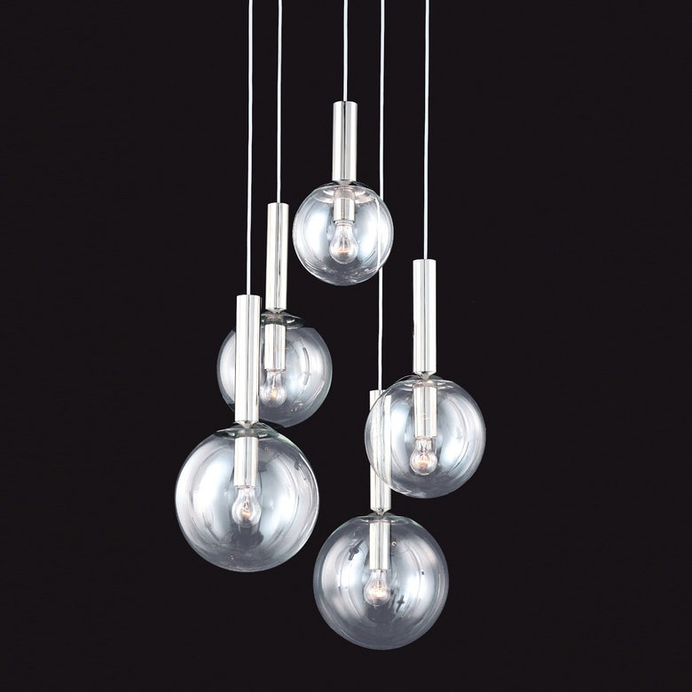 SONNEMAN Bubbles Chandelier - 5 Light Mid-Century Modern Design with Playful Aesthetic and Versatile Style