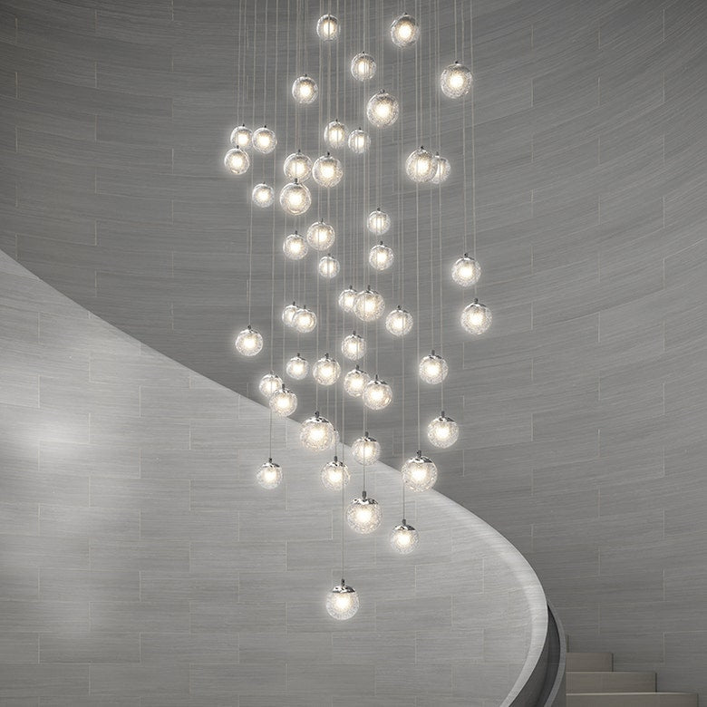 SONNEMAN-Champagne Bubbles LED Chandelier - Dazzling 9-Light Crystal Ball Design with Unique Refraction Effect