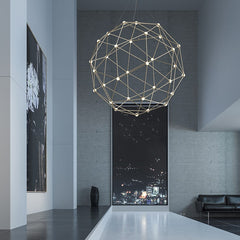 SONNEMAN Constellation Hedron Chandelier - Illuminated LED Hub Design with Triangular Frames for Dazzling Style