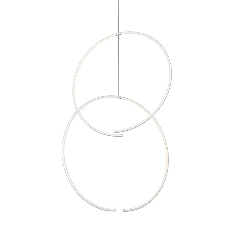 SONNEMAN Modern Torc 2-Light LED Chandelier with Unique Offset Arc Design and Deconstructed Style