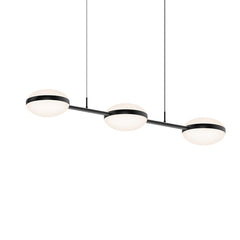 SONNEMAN Pillows Linear Chandelier with Oval Acrylic Dome, LED Light, Aluminum Frame in Brass, Chrome, or Black