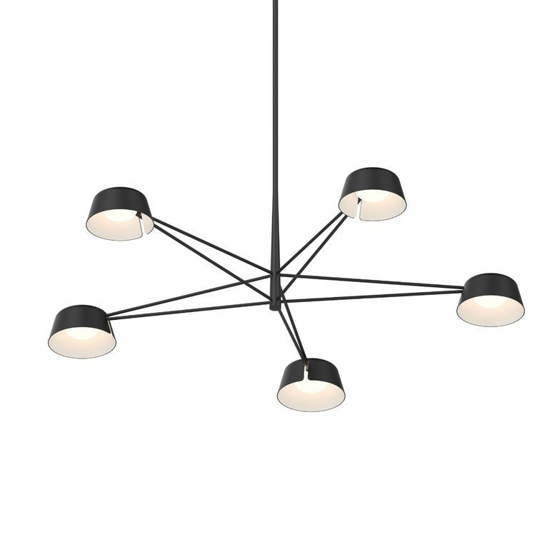 SONNEMAN Ray 5-Light Chandelier with Adjustable Hanging Heights and Modern Geometric Design