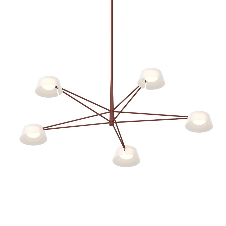 SONNEMAN Ray 5-Light Chandelier with Adjustable Hanging Heights and Modern Geometric Design