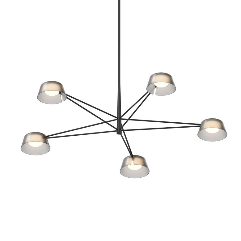 SONNEMAN Ray 5-Light Chandelier with Adjustable Hanging Heights and Modern Geometric Design