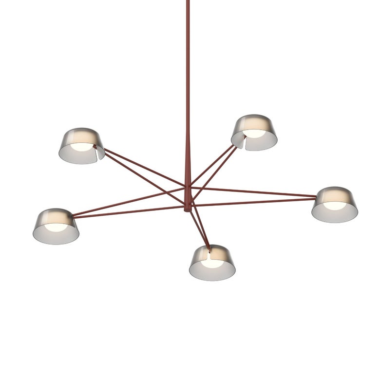 SONNEMAN Ray 5-Light Chandelier with Adjustable Hanging Heights and Modern Geometric Design