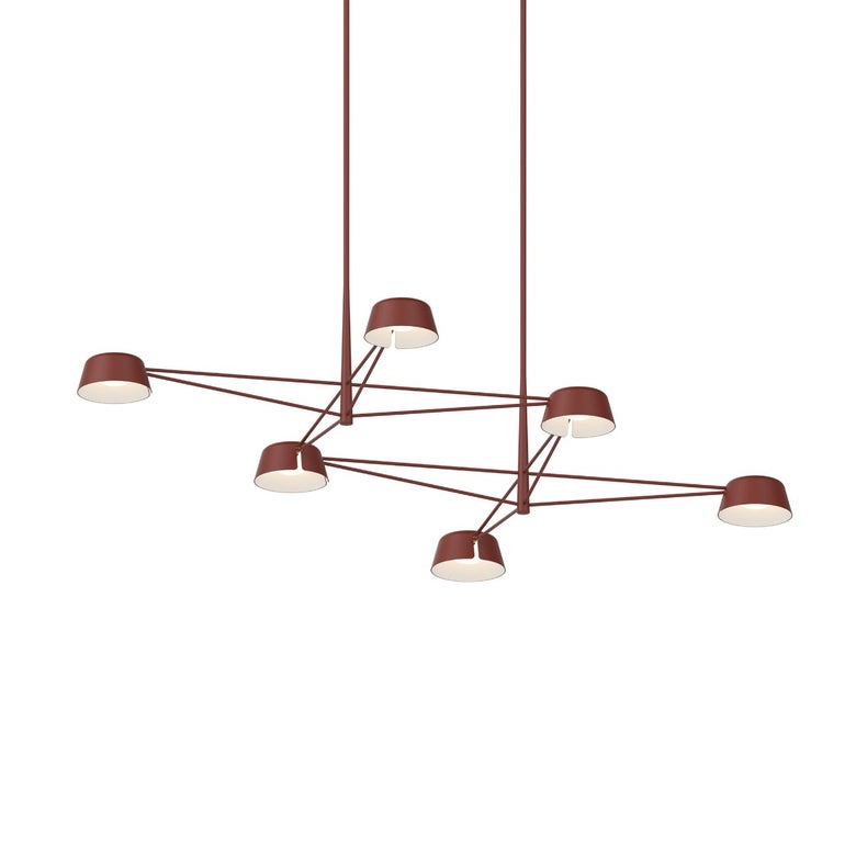 SONNEMAN Ray 6-Light Modern Chandelier with Adjustable Hanging Heights and Playful Geometry