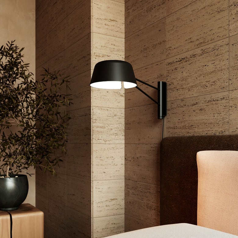 SONNEMAN-Ray Short Wall Lamp - Elegant Adjustable Design with Interchangeable Shades and Controlled Brightness