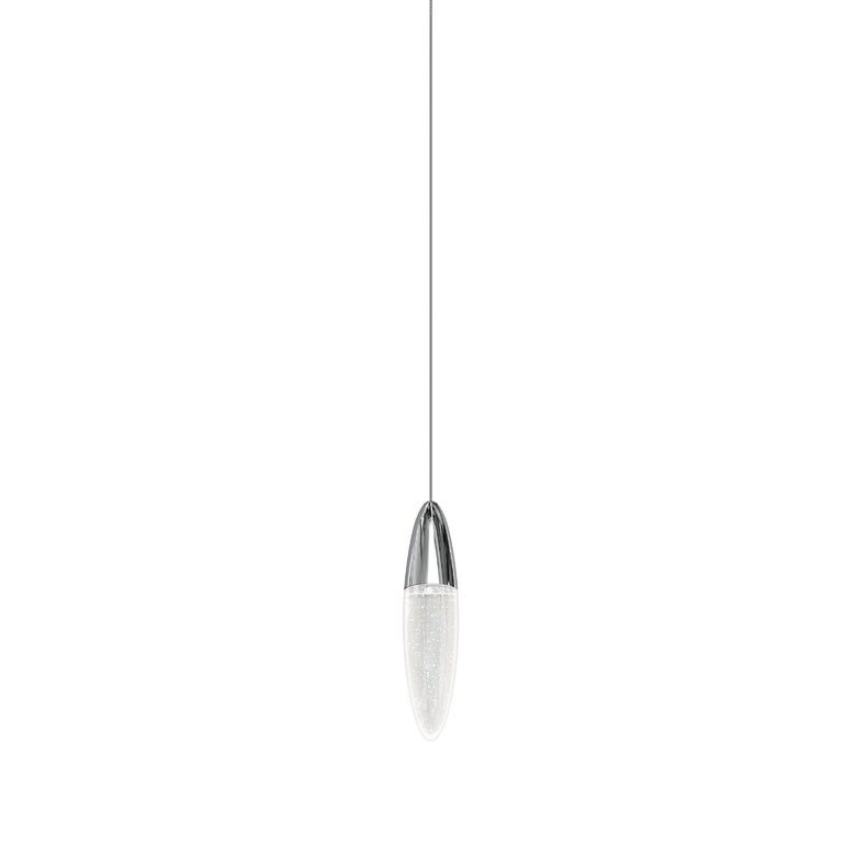 SONNEMAN Sultana Pendant Light – Hand-Blown Seeded Crystal Glass with Polished Chrome or Brass Finish for Elegant Illumination