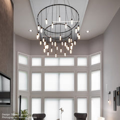 SONNEMAN-Suspenders 32"/48" Double Ring Pendant Light with Crystal Oval Luminaires for Modern Interiors