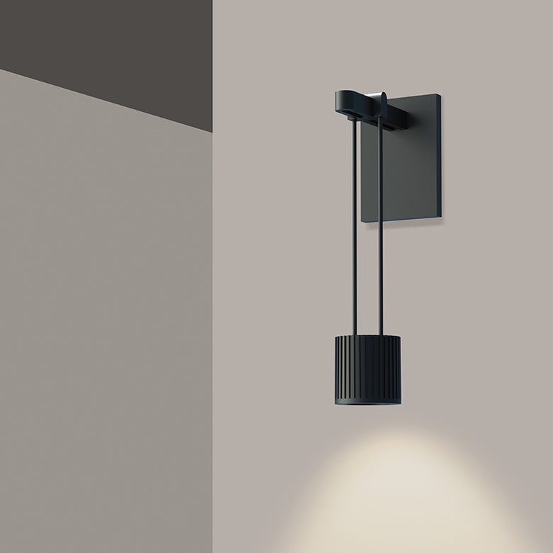 SONNEMAN-Suspenders Mini Single Sconce With Adjustable Suspended Cylinder And Even Flood Lens Lighting