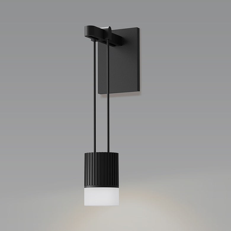 SONNEMAN-Suspenders Mini Single Sconce With Glass Drum Diffuser And Adjustable LED Lighting Option