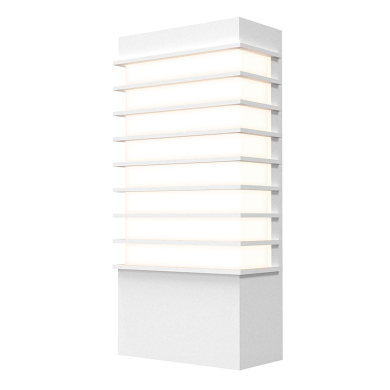 SONNEMAN Tawa Modern 13" LED Sconce with White Acrylic Diffuser and Rectangular Rib Design