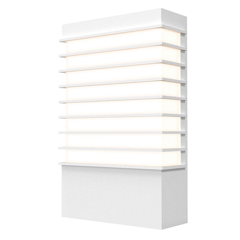 SONNEMAN Tawa Modern 13" Wide LED Sconce with Rectangular Ribs and White Acrylic Diffuser