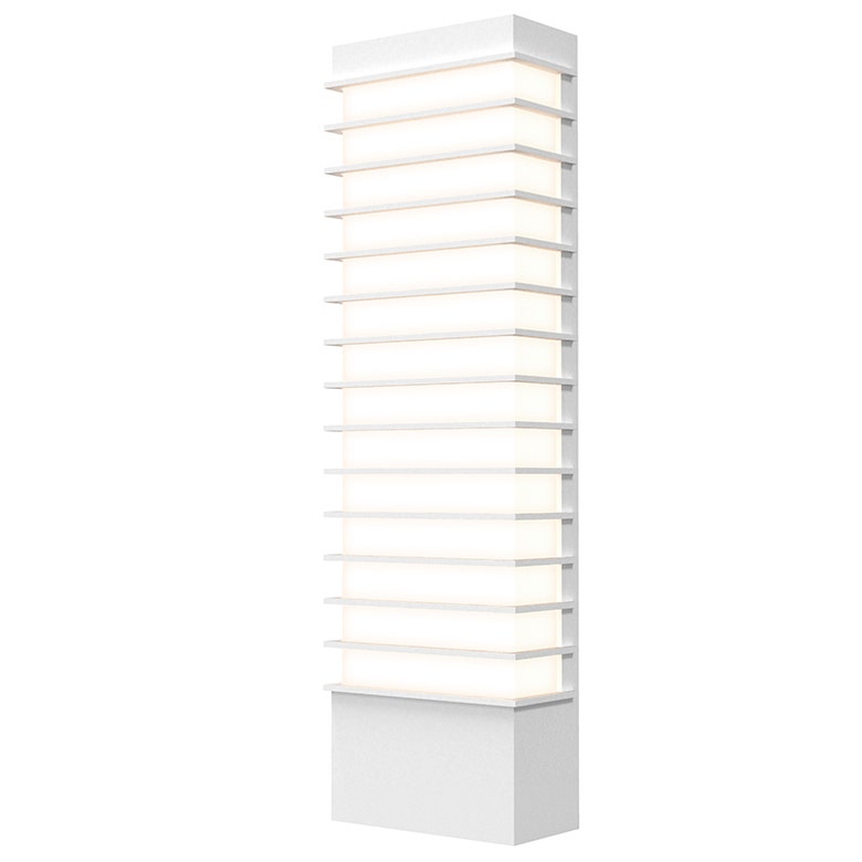 SONNEMAN Tawa Modern 21" LED Sconce with White Acrylic Diffuser and Rectilinear Column Design