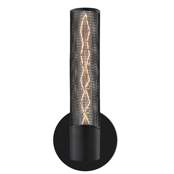 SONNEMAN-Urban 1-Light Helix Filament Sconce with Black Wire Mesh for Sophisticated Lighting Design